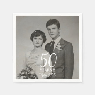Guardanapo De Papel foto personalizada de aniversário de casamento mod