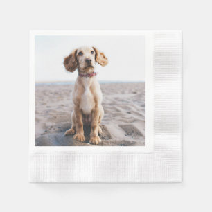 Guardanapo De Papel Foto personalizada de cão - Presente de Napkin par
