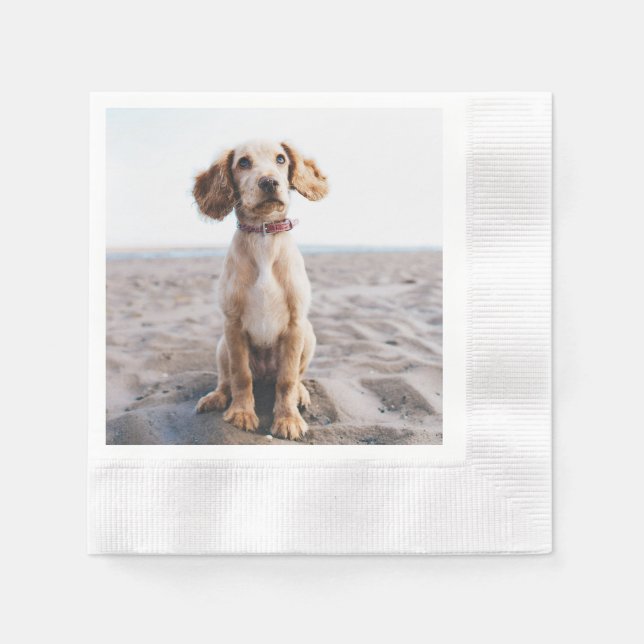 Guardanapo De Papel Foto personalizada de cão - Presente de Napkin par (Frente)