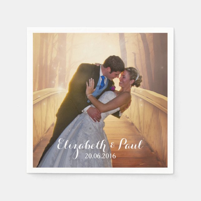 Guardanapo De Papel Foto personalizada de casamento (Frente)