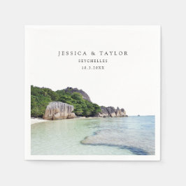 Guardanapo De Papel Foto personalizada de casamento das Seychelles Coc