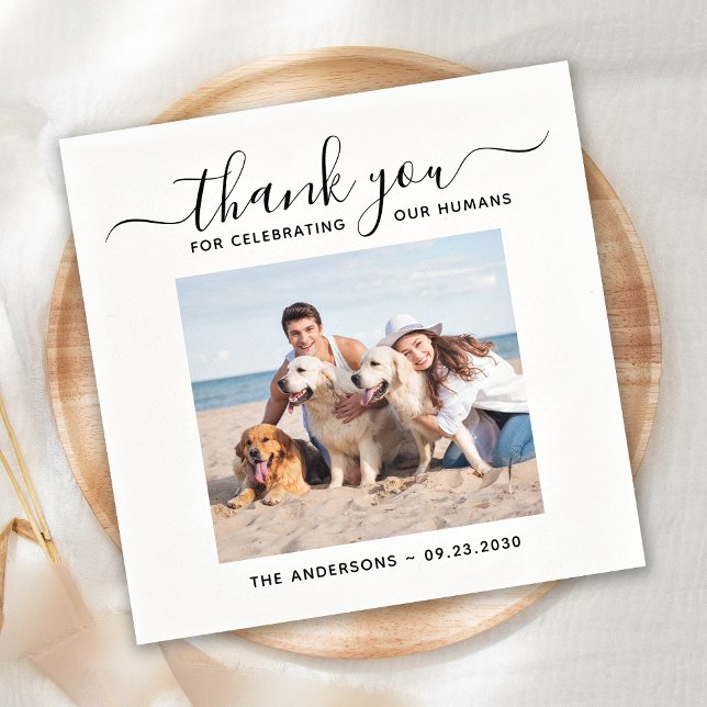 Guardanapo De Papel Foto personalizada de casamento de cães (Criador carregado)