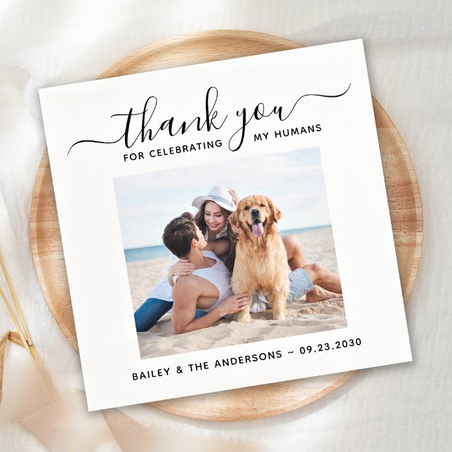 Guardanapo De Papel Foto Personalizada De Casamento De Pet De Cão (Criador carregado)