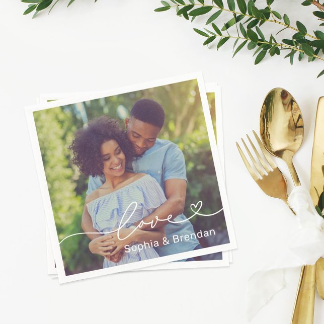 Guardanapo De Papel Foto Personalizada de Casamento Personalizada do S (Criador carregado)