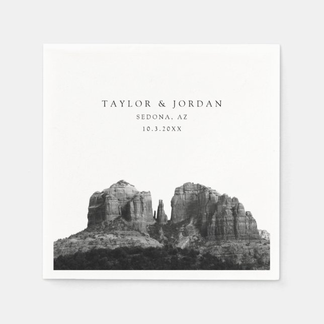 Guardanapo De Papel Foto Personalizada De Casamento Sedona Cocktail Na (Frente)