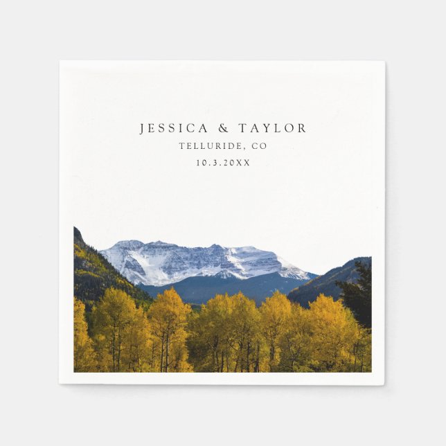 Guardanapo De Papel Foto personalizada de casamentos de telluride Cock (Frente)