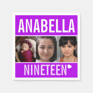 Guardanapo De Papel Foto personalizada de evento de festa de aniversá