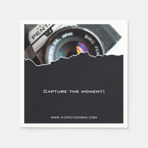 Guardanapo De Papel Foto personalizada de fotógrafo profissional preto