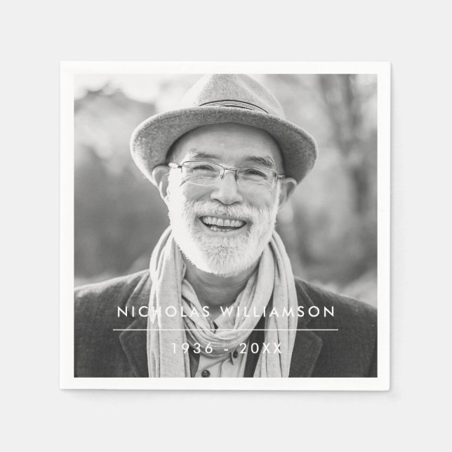 Guardanapo De Papel Foto Personalizada de Memória Simples Moderna (Frente)