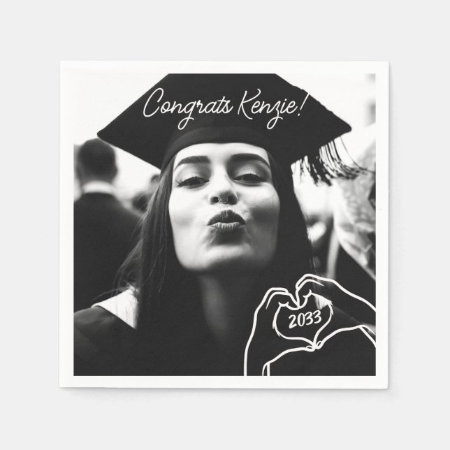 Guardanapo De Papel Foto personalizada de Napkins para graduação perso (Frente)