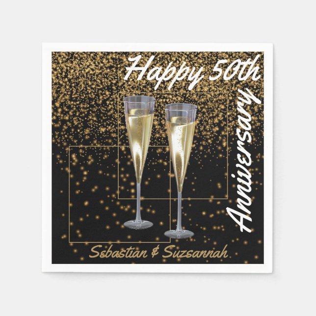 Guardanapo De Papel Foto personalizada e nome 50ª Festa de Aniversário (Frente)
