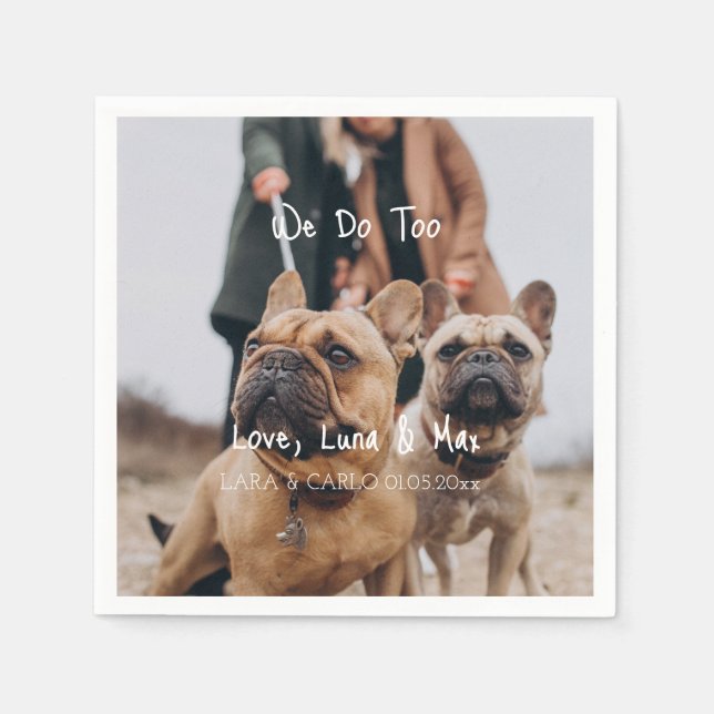 Guardanapo De Papel Foto personalizada engraçada de cão Fazemos Muito  (Frente)