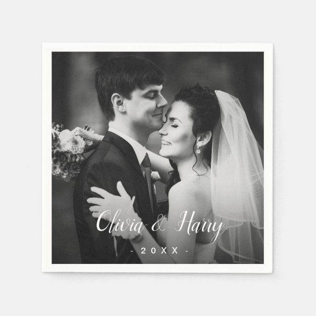 Guardanapo De Papel Foto personalizada | Papel de Casamento Napkins (Frente)