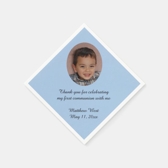 Guardanapo De Papel Foto personalizada personalizada azul de Napkins (Canto)