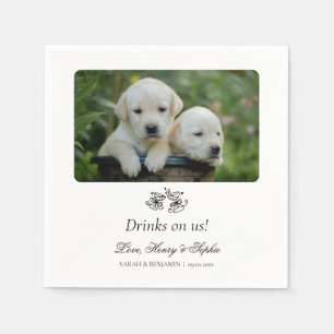 Guardanapo De Papel Foto personalizada Pet Cocktail Napkins para Casam