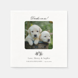 Guardanapo De Papel Foto personalizada Pet Cocktail Napkins para Casam