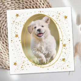 Guardanapo De Papel Foto personalizada: Pet Dog Birthday - Estrelas Do