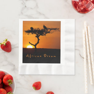 Guardanapo De Papel Foto romântica do Sonho Africano com texto