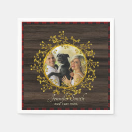 Guardanapo De Papel Foto russa Buffalo Xadrez Vermelha Wreath Personal