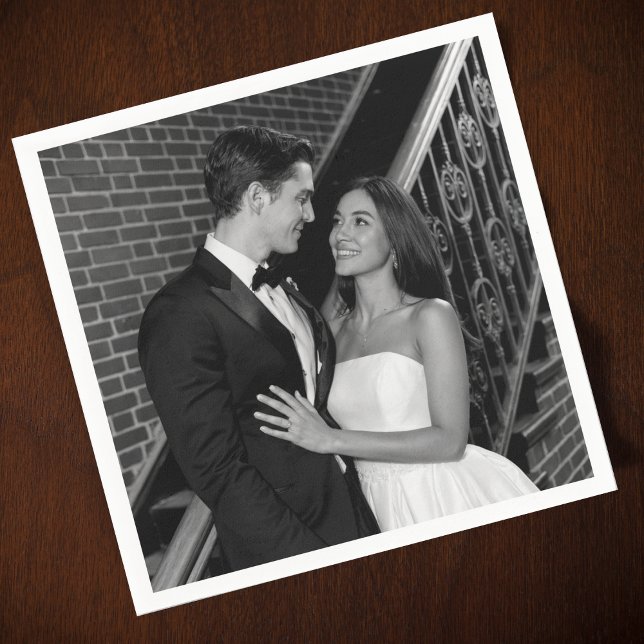 Guardanapo De Papel Foto simples Casamento Napkins (Criador carregado)