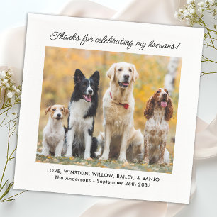 Guardanapo De Papel Foto Simples de Cão Cachorro Foto Personalizada Mo
