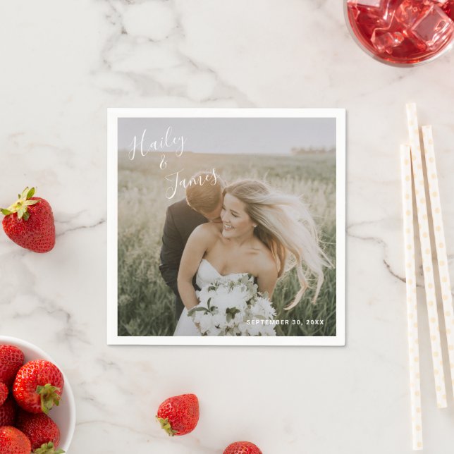 Guardanapo De Papel Foto simples e elegante casamento moderno (Insitu)