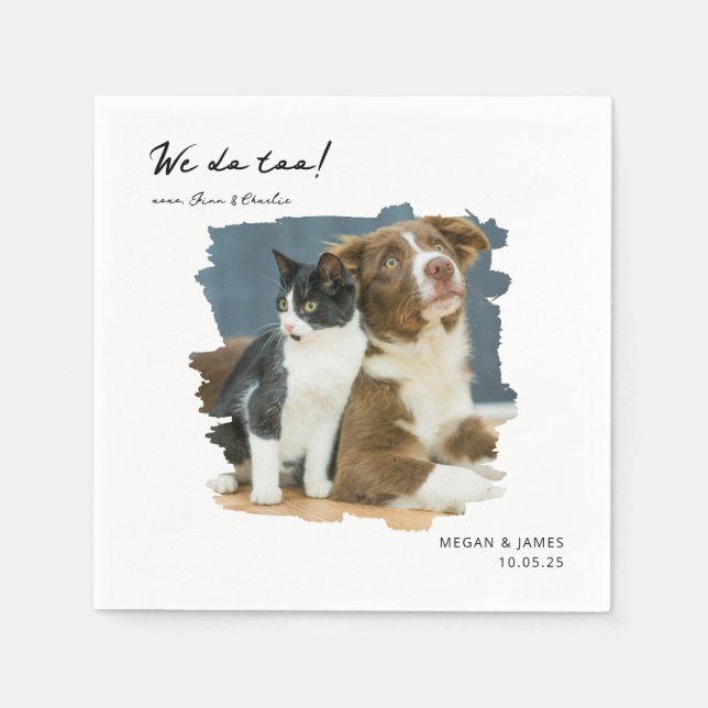 Guardanapo De Papel Foto Única Que Fazemos Para Pet Cat Dog Casamento (Frente)