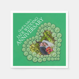 Guardanapo De Papel Foto verde do coração do 12 do Casamento de Jade