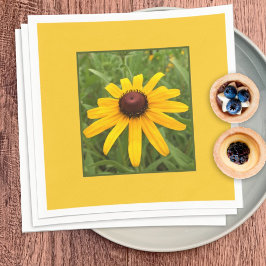 Guardanapo De Papel Fotografia da Flor Amarelo Rudbeckia com Solteiro 