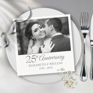 Guardanapo De Papel Fotografia de Bodas de Prata do 25º Aniversário El