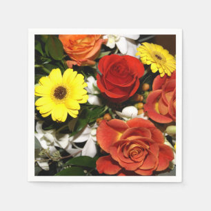 Guardanapo De Papel Fotografia de Buquê de Flores Coloridas