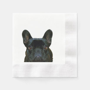 Guardanapo De Papel Fotografia francesa do Bulldog Negro e Bonito: