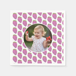 Guardanapo De Papel Fotografia personalizada cor-de-rosa Berry First F