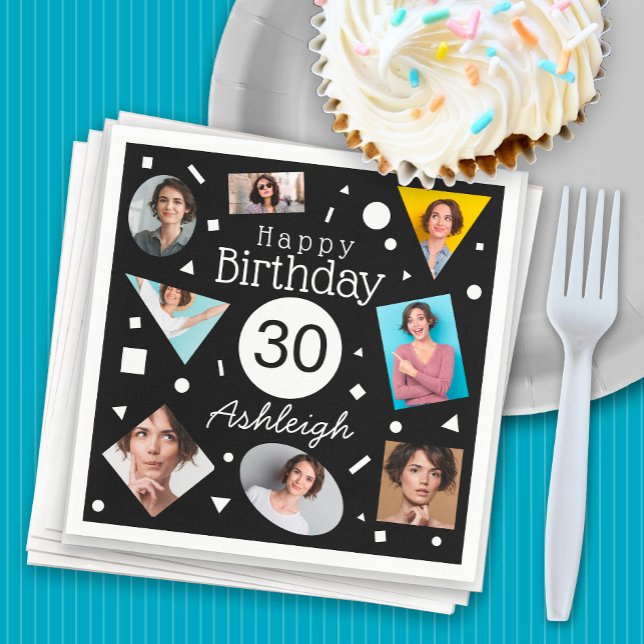 Guardanapo De Papel Fotos: aniversário de 30 anos de Nome de Confetti  (Criador carregado)