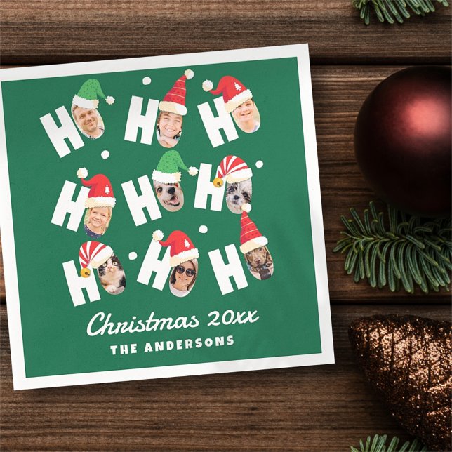 Guardanapo De Papel Fotos da Família Nove, Cute Santa Hats (Criador carregado)