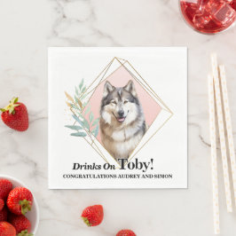 Guardanapo De Papel Fotos de Cachorro Malamute do Alasca Casamento