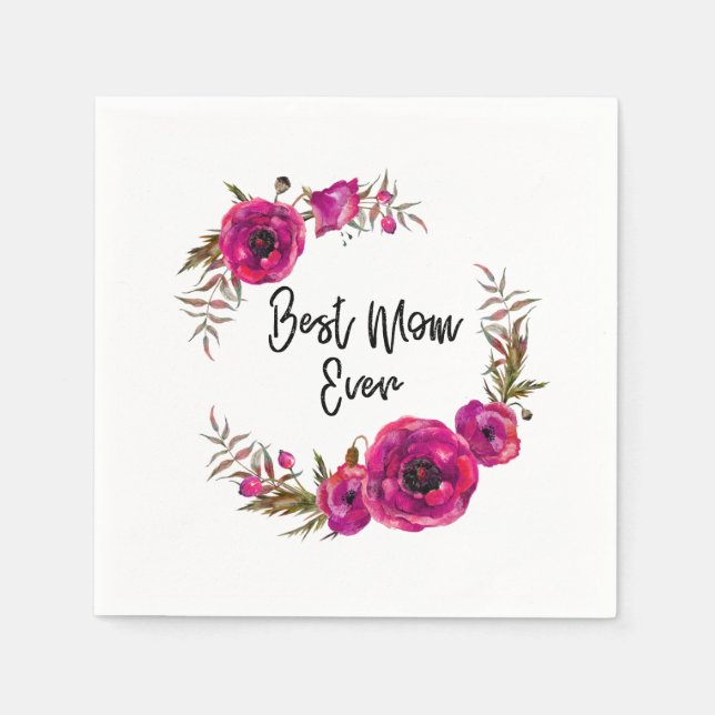 Guardanapo De Papel Fotos Florais De Fúchsia Rosa Feias Fuselares Fuse (Frente)