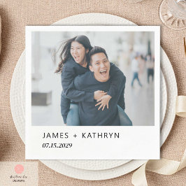 Guardanapo De Papel Fotos Minimalistas Casamento Moderno Simples Elega