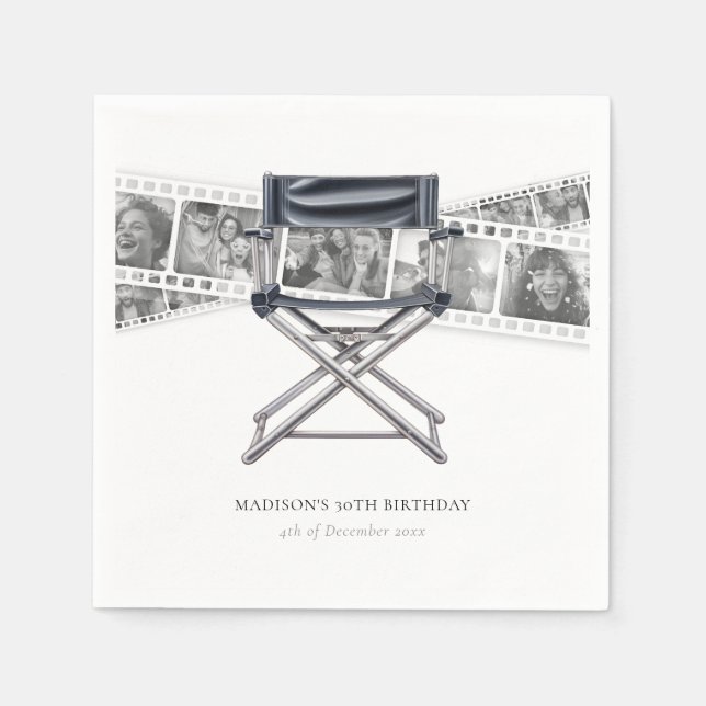 Guardanapo De Papel Fotos Personalizadas de Aniversário do Adulto Notu (Frente)