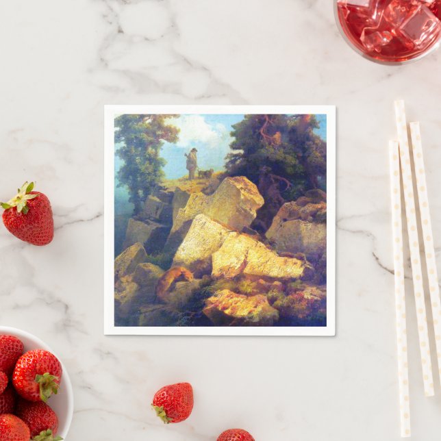 Guardanapo De Papel Fox Hunt Josef Navrátil Após 1850 (Insitu)