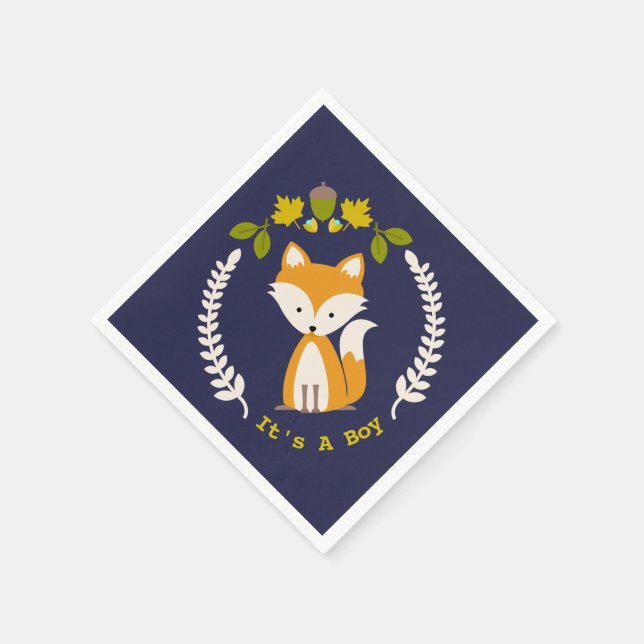 Guardanapo De Papel Fox Modern Boy Chá de fraldas Napkins (Canto)