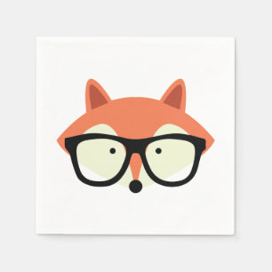 Guardanapo De Papel Fox vermelho do hipster bonito