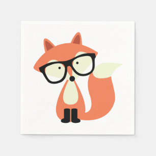 Guardanapo De Papel Fox vermelho do hipster bonito