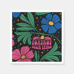 Guardanapo De Papel Foxtrot Delta Tango Flower Boho