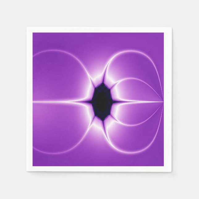 Guardanapo De Papel Fractal Púrpura E Branca (Frente)