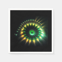 Guardanapo De Papel Fractal Rodopio de Jato Verde e Amarelo