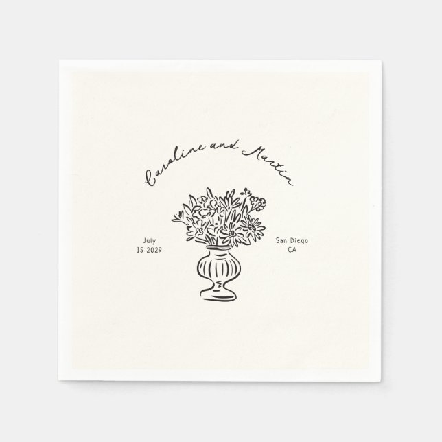 Guardanapo De Papel Fragmentos de casamento feitos à mão (Frente)