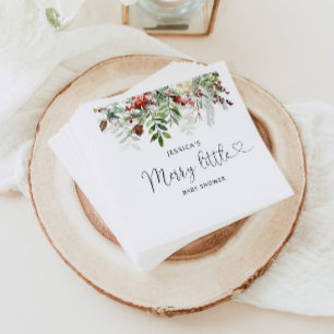 Guardanapo De Papel Fragmentos para chás de fraldas Felizes de inverno