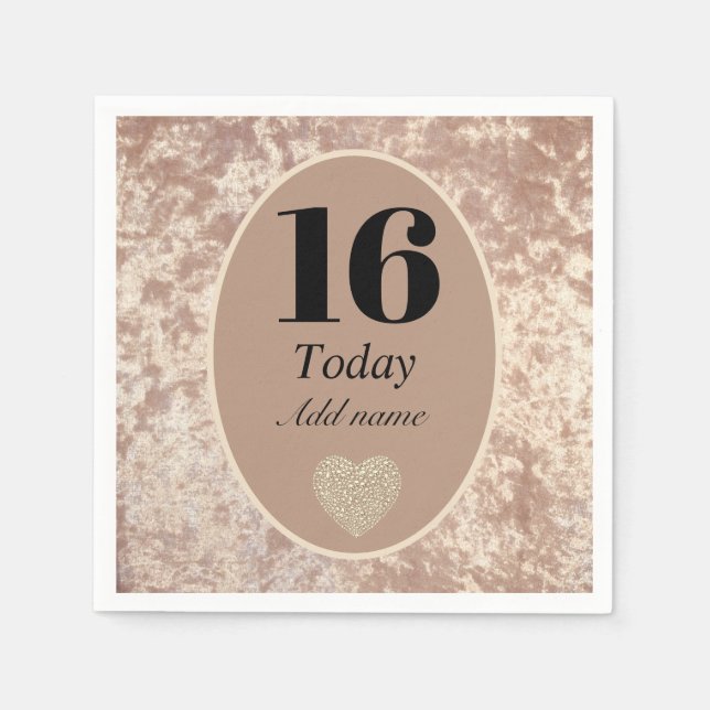 Guardanapo De Papel Fragmentos personalizados de aniversário de veludo (Frente)