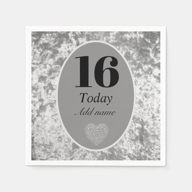 Guardanapo De Papel Fragmentos personalizados de aniversário de veludo (Frente)